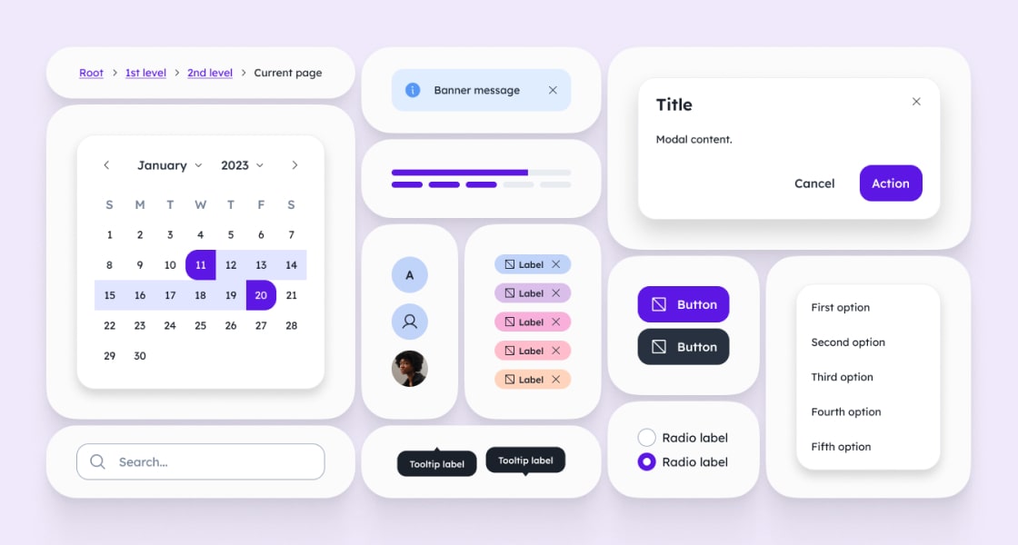 A collection of Bento DS components